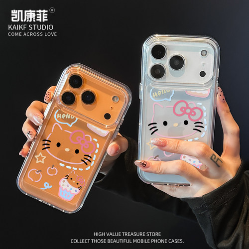 适用苹果17promax手机壳iPhone16超火HelloKitty巨好看的15plus独特14pro高级感KT猫14pm全包13保护12新款Air