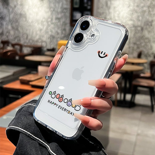 适用苹果16简约手机壳2025新款iPhone17高级感15promax全包Air镜头13透明12保护套11网红爆款14plus防摔14pro