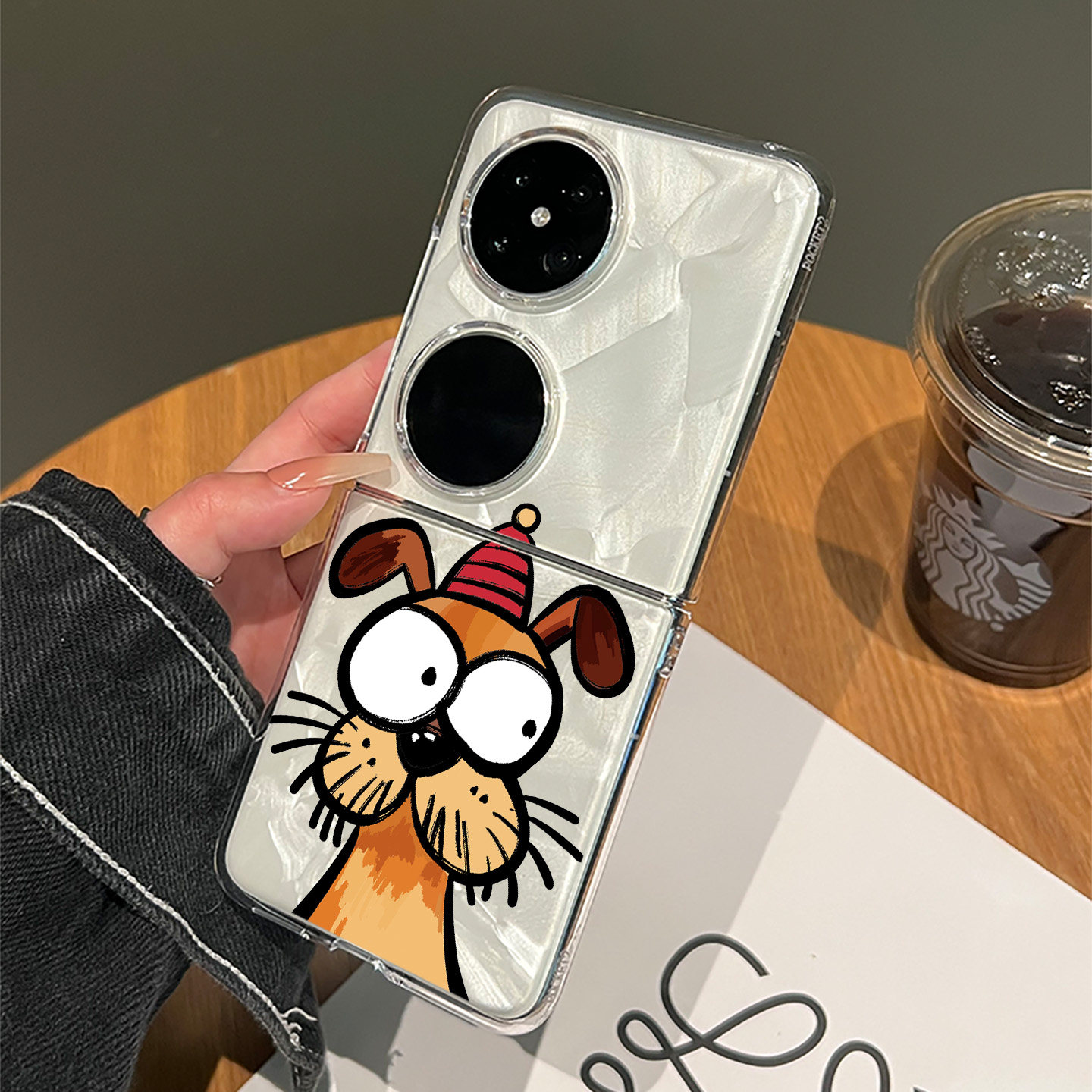 适用华为pocket2手机壳搞怪小狗p60pocket独特好看的新款外壳p50pocket高级感卡通保护套pocket s折叠屏透明