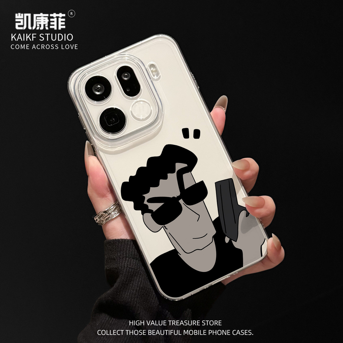 适用oppofindx9pro卡通手机壳杀手广志findx8s+新款情侣保护套x7全包防摔高级感x6小众透明外壳ultra独特好看