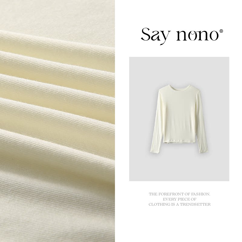 懒猫nono/Saynono 精纺山羊绒小圆领打底衫/XXZG6916图片