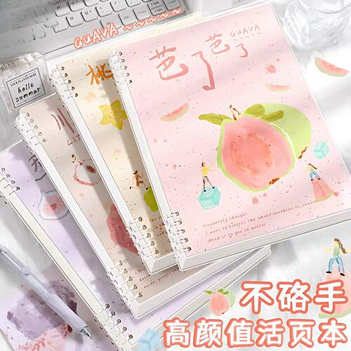 B5活页本高颜值趣味水果笔记本加厚可拆卸替芯记事本A5横线空白网