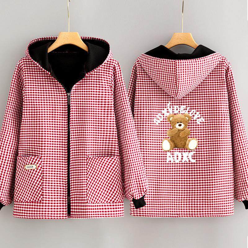 冬季加绒加厚罩衣女时尚短款韩版围裙长袖保暖外套正穿工作服定制