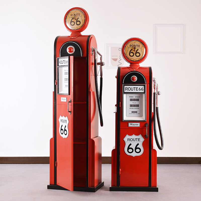 极速双面大号老式加油机模型铁艺复古工J业酒吧摆件大型客饭厅落