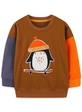 极速Jumpingf Meters Long Sleeve Penguin Applique Sweatshirts