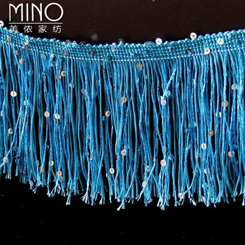 极速亮片花边纯色k做衣服辅料舞台服装装饰流苏配饰排须1米宽10CM