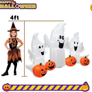 Inflatable Ghost 极速7FT Halloween Pumpk and Long Ghosts