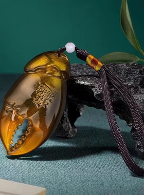 极速【手中有钱】纯铜纯手工蟹钳手把件新中式家居饰W品铜工艺品