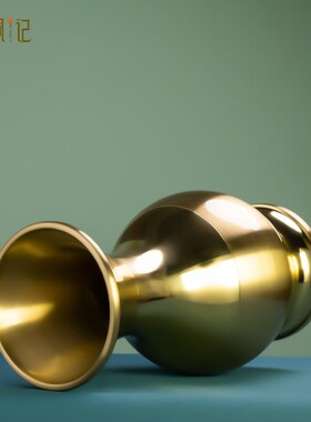 极速箐铜记 《财源广进》花瓶铜摆饰家居K装饰品客厅玄关酒柜礼品