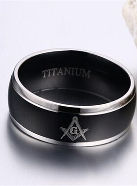 极速10pcs/lot Clamssic 8mm Freemason titanium steel ring pla