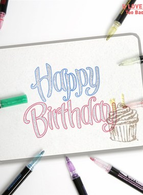 极速12 Color Double Line Outline Art PeKn Marker Pen DIY Gra