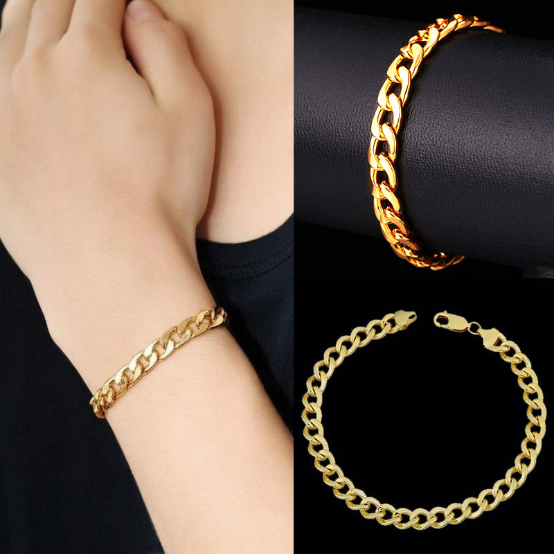 极速Punk Cuban Chain Gold Necklace Men 50/55/60/65/70/7.5CM