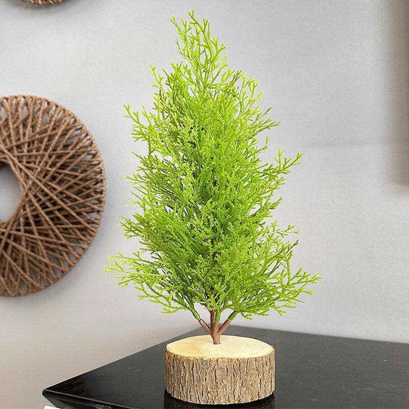 新品圣诞树仿真松树柏树细柏叶树塔型松树人造假S树雪松树盆栽植