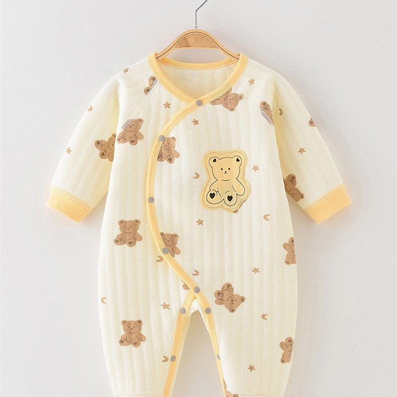 极速秋冬婴e儿服婴儿连身衣保暖春季款纯棉无骨宝宝内衣爬爬服睡