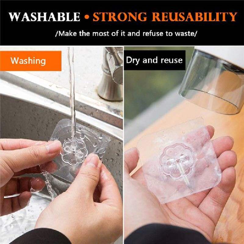 极速20Pcs Transparent Stronxg Self Adhesive Door Wall Hanger