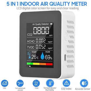 Foqrmaldehyde HCHO TVOC 极速CO2 Co2 5in1 Tester Sensor Meter