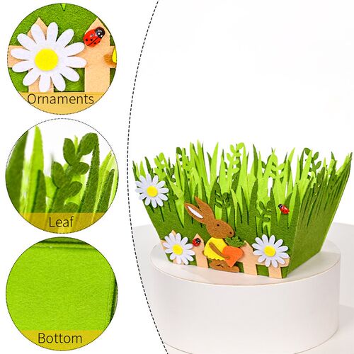 新品Easter Decorations Green Non-Woven Basket Place TYhe Egg