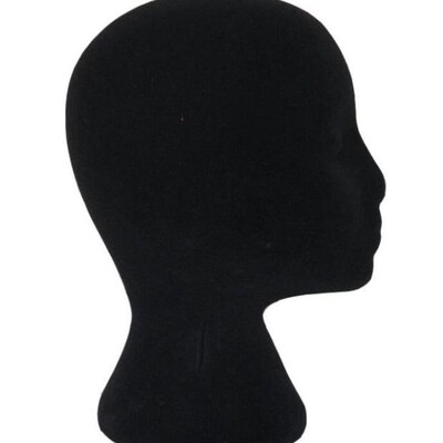 极速植绒泡沫模特头 黑泡沫模特头 人头模型 泡沫模特头Z 女人头
