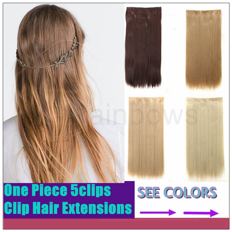 极速Straigeht Clip in Hair Extensions Straight Hairpieces接