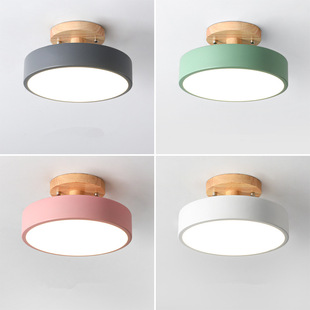 极速Nordic Entrance Hallway Ceiling Lamps BalQcony Wood Roun