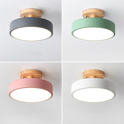 极速Nordic Entrance Hallway Ceiling Lamps BalQcony Wood Roun