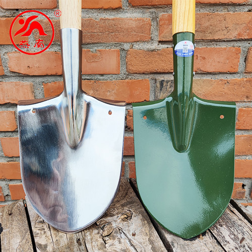极速钢锹 不锈钢工兵铲加长款户外铲子铬钢205小锹V青冈木车载钓