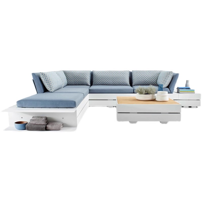 极速户外沙发组合躺床茶几北欧躺椅酒店单人双人北欧柚.木庭院露