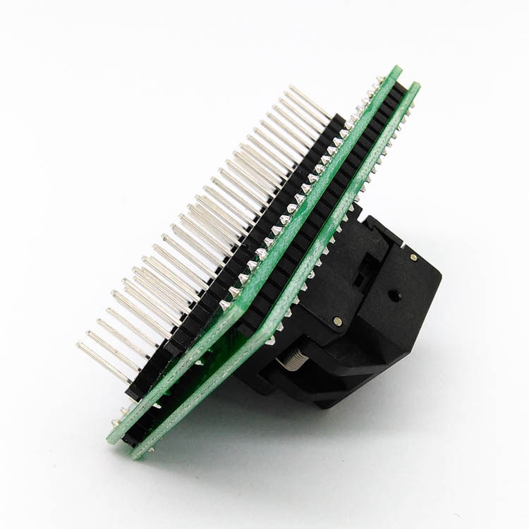 极速QFN48 烧录座 0.5间距 77mEm 测试座 翻盖弹簧片烧写座 程