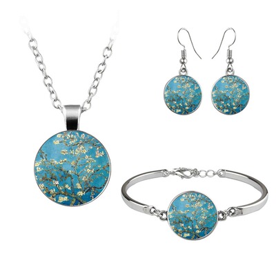 极速Van Gogh Gustav Klimt PaintBing Jewelry Sets The Starry