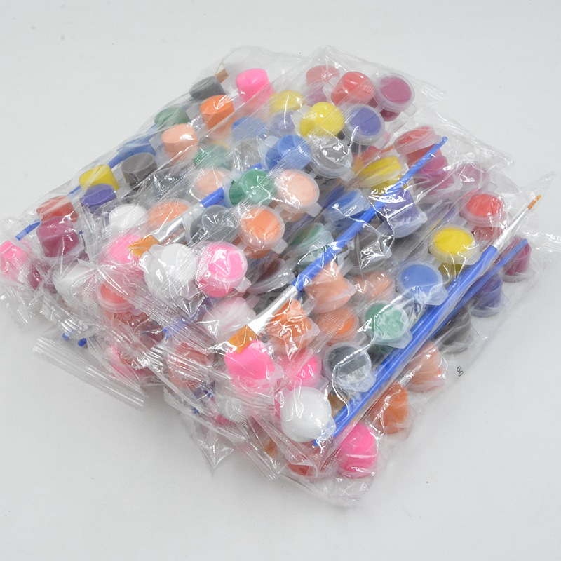 极速儿童可水洗水i粉颜料12色套装小6连身盒画画涂鸦石膏娃娃diy