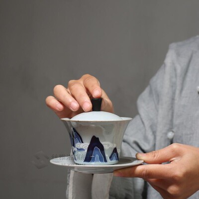 极速160ml Retro Vintage Mountains EGaiwan Traditional Chines