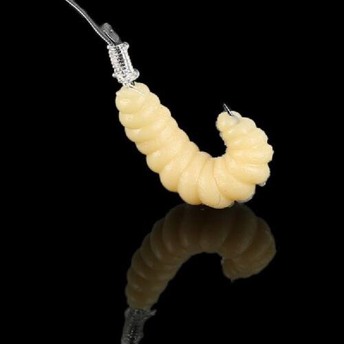 极速100PCs Lifelike Soft Worm Maggot 2.4cm FishinUg Lures Ye