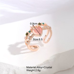 极速Love Pink Diamond Ring rings women食指戒指环爱.心粉钻戒