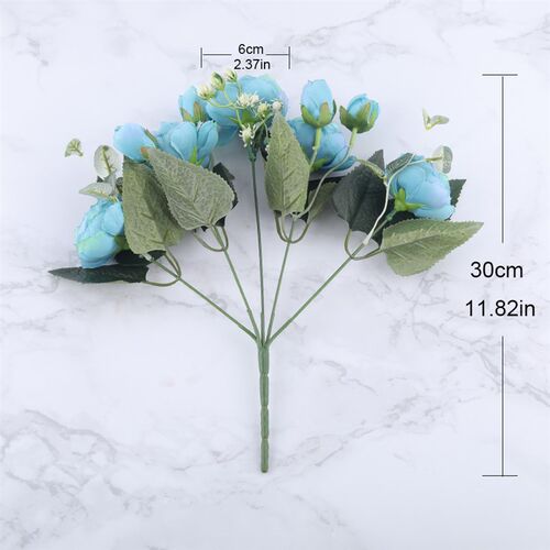 新品30cm Rose Pink Silk Peony Artificial Flowers BouXquet 5