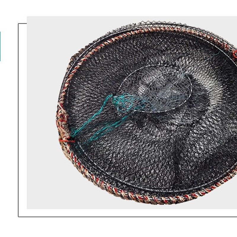 极速弹簧折叠螃蟹笼子海用捕鱼笼渔网扑鱼笼圆P形鱼网鲫鱼黑色捕,家庭/个人清洁工具,围裙,淘宝优惠券,粉丝福利购,淘宝优惠卷