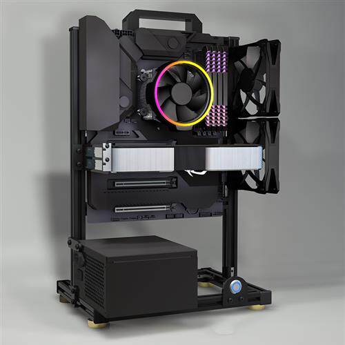 新品开放机箱机架电脑matx铝合金创意个性iKtx台式机风冷atx大板