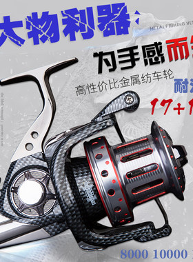 新品日本b进口纺车轮全金属锚鱼轮18轴超大10000型12000渔轮大物