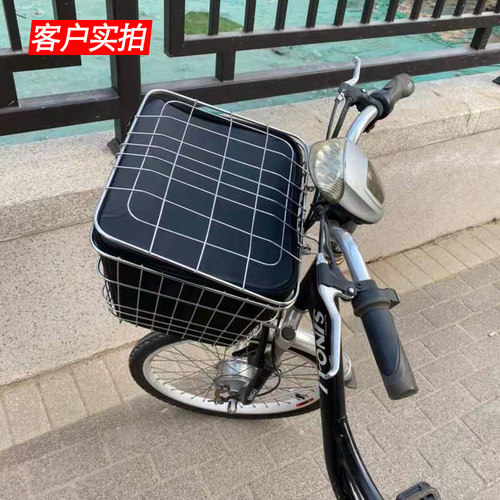 新品出口外贸不锈钢带盖车篮实心材质前后置电动自行W车大车筐车