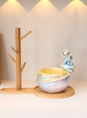 极速玄关钥匙收纳摆件宇航员客厅家居托盘装饰品T门口乔迁新居进