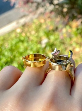 极速海绵宝宝抖音同款戒q指BFF一辈子的好朋友和派大星友谊见证戒