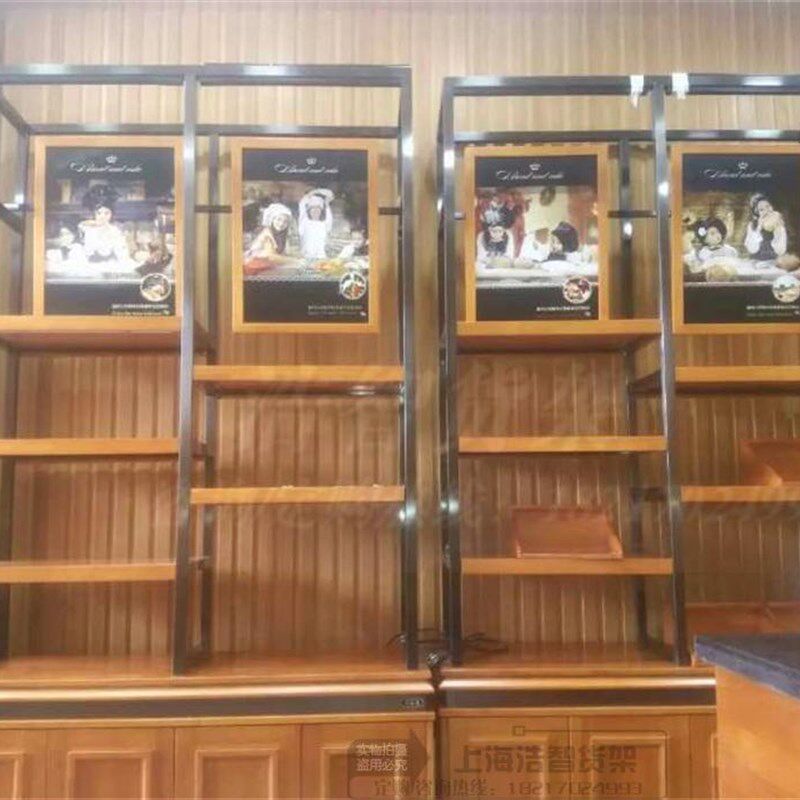 新品面包柜铁艺高边柜抽屉式翻门式面G包展示柜实木烤漆面包货架