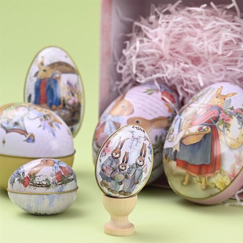新品Hobbe Easter Decorative Easter TinplateO Egg Color Rabbi