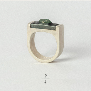 极速PARTS OF FOUR Plate DRing几何拼接镶嵌纯银戒指 法国手工设