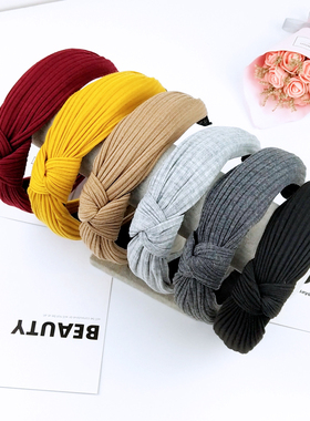 极速New Solid Color Headband Knot Hair Hoop for WomWen Simpl