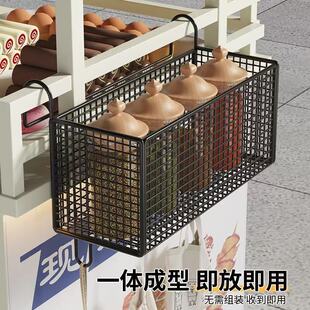 夜市地摊小吃车摆摊车侧边挂篮架食品放置悬挂铁艺甜点点心展示架