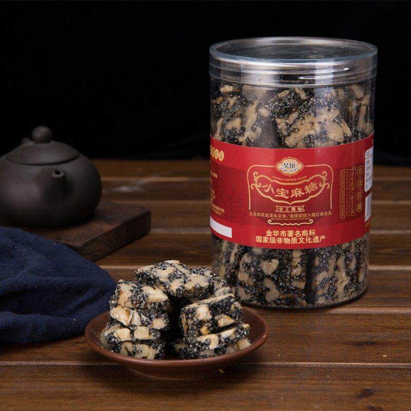 义乌小宝红糖纯手工核桃芝麻糖糕点零食罐装新品包邮500g