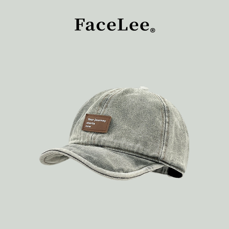 FaceLee日本设计师联名款日系软檐水洗复古做旧鸭舌帽女秋冬大头