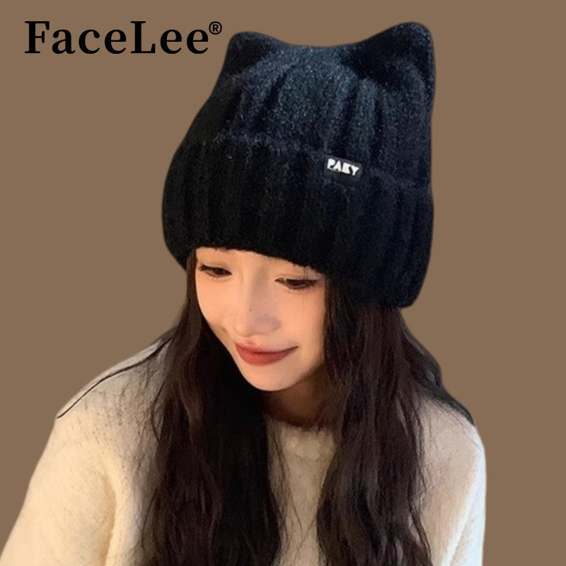 FaceLee日本设计师联名款猫耳朵毛线帽子女秋冬季2025新款可爱针,服饰配件/皮带/帽子/围巾,手帕,淘宝优惠券,粉丝福利购,淘宝优惠卷