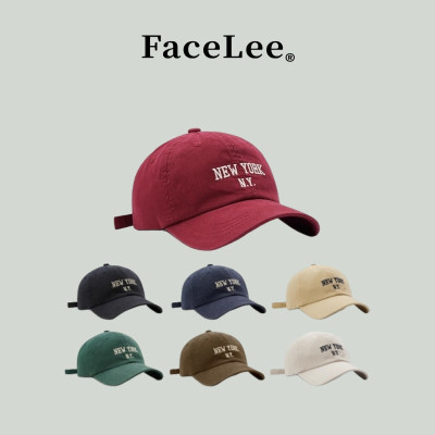 FaceLee日本设计师联名款小头围棒球帽女秋宽檐显脸小美式刺绣鸭