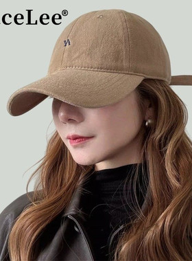 FaceLee日本设计师联名款简约小N字母刺绣棒球帽女大头围显脸小加